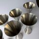 A set of 6 vintage minimalist stainless steel wine goblets