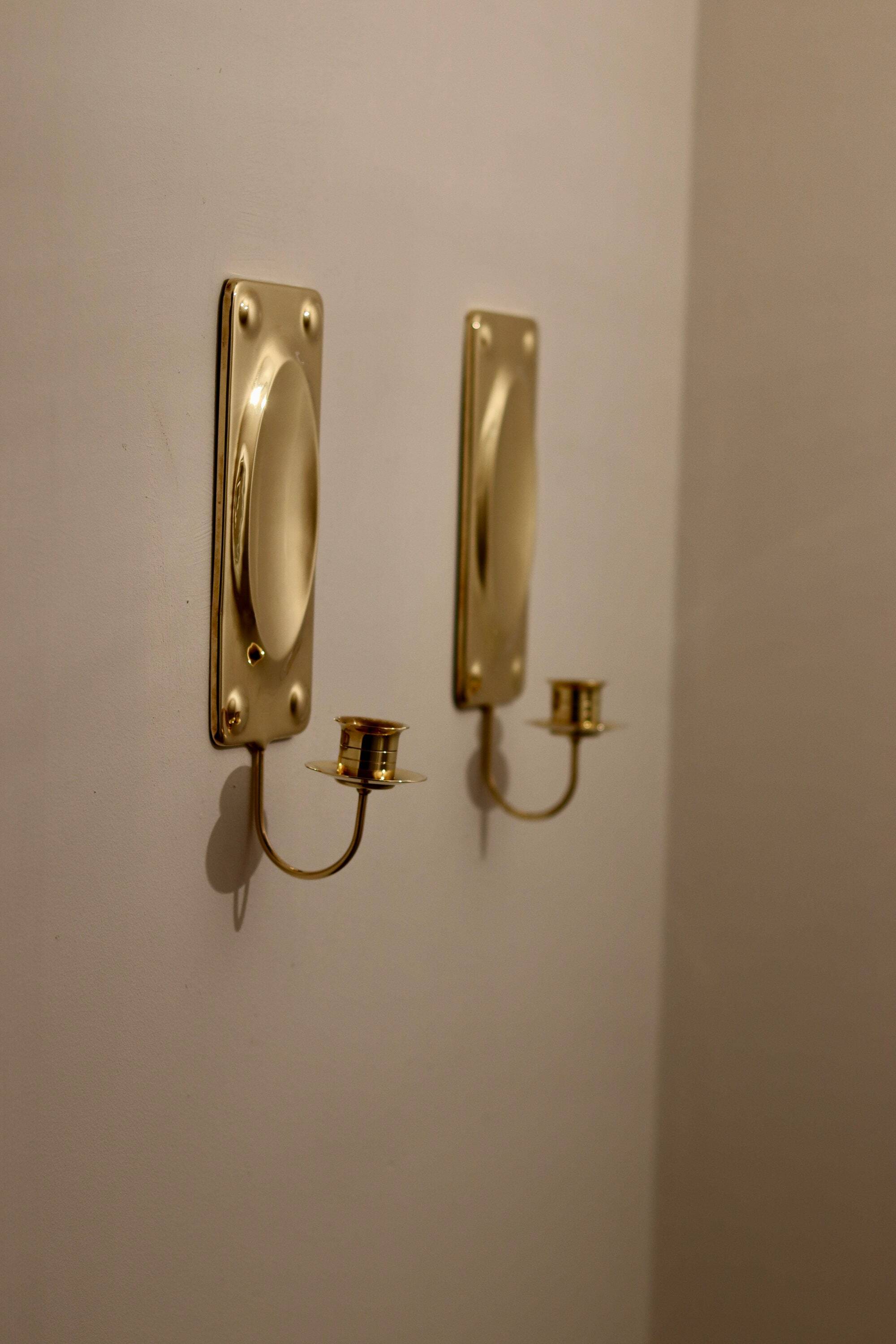 Pair of Mid-Century Swedish Brass Sconces