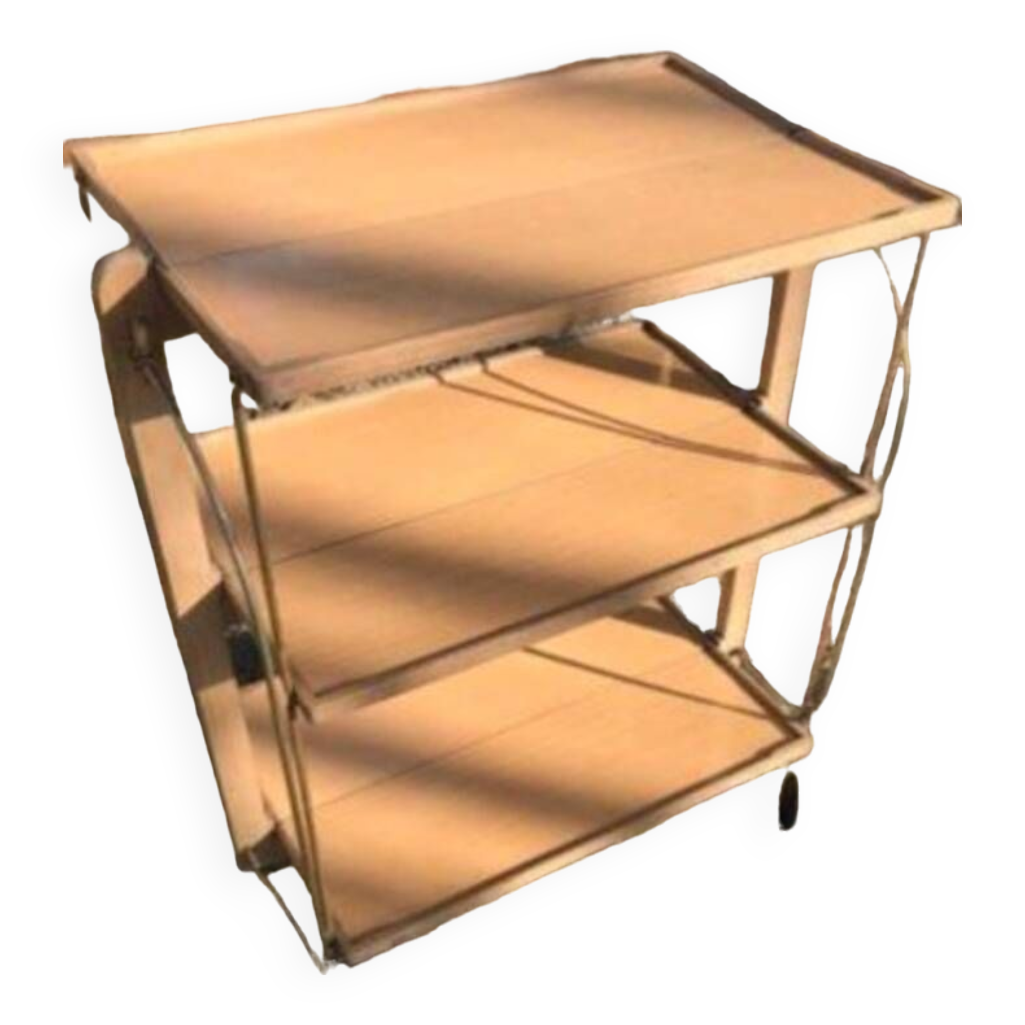 3-tier bocado serving trolley in blond beech