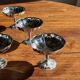 Set of 6 metal ice cream cups on flower-shaped feet