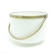 Biedermeier sugar bowl, brass and latticino glass, Bohemia, Poland, 19th century