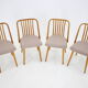 Antonin Suman Set de 4 chaises de salle à manger en chêne, Tchécoslovaquie