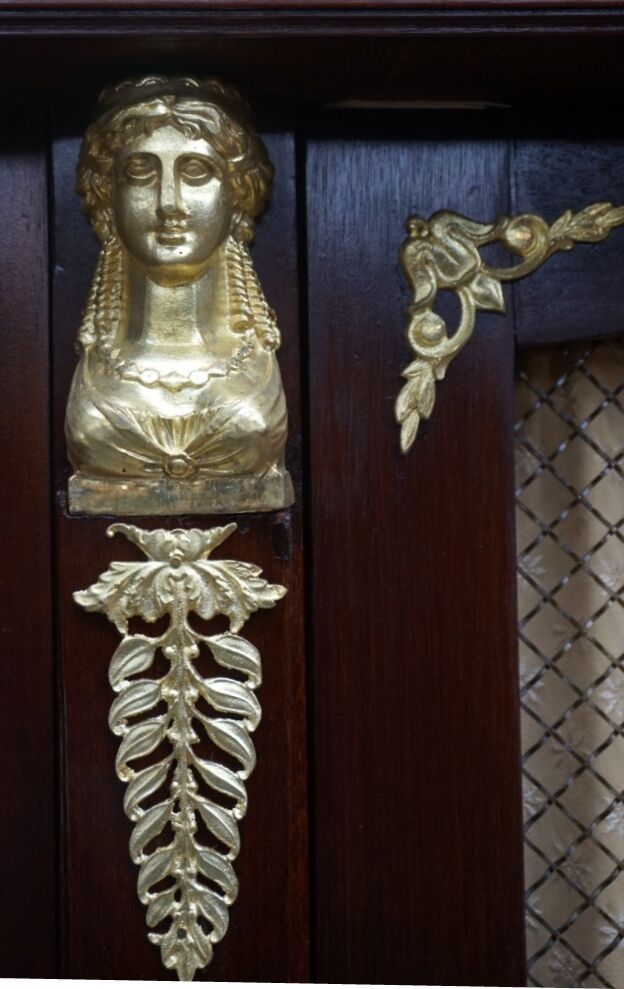 Empire-style mahogany bookcase