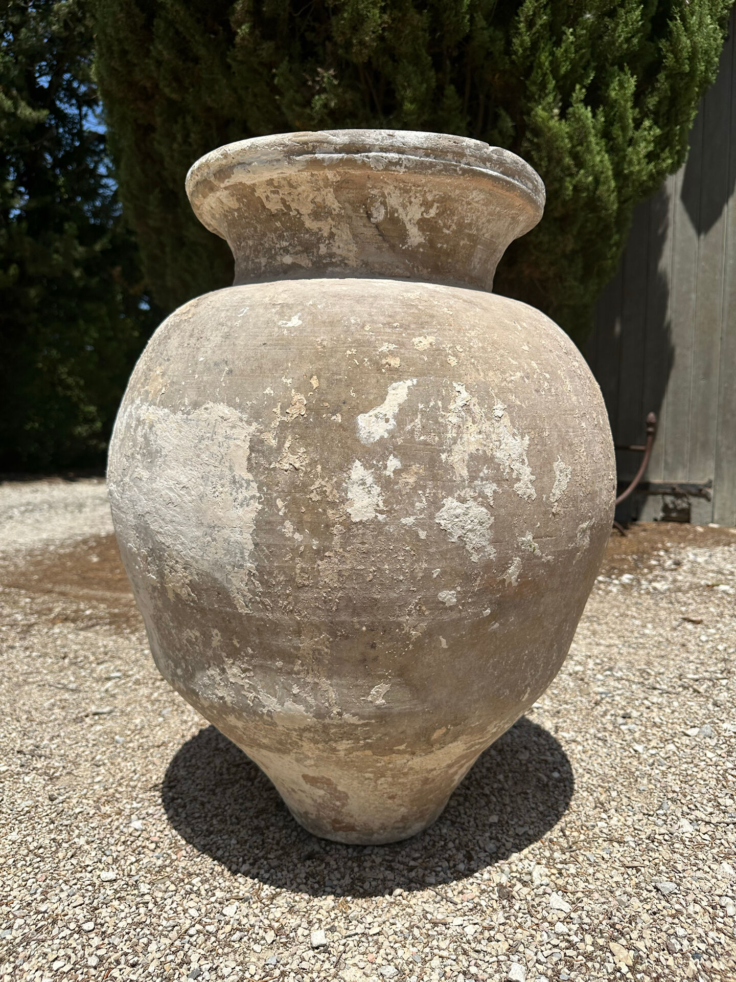 Ancient terracotta pottery jar from the 19th century.