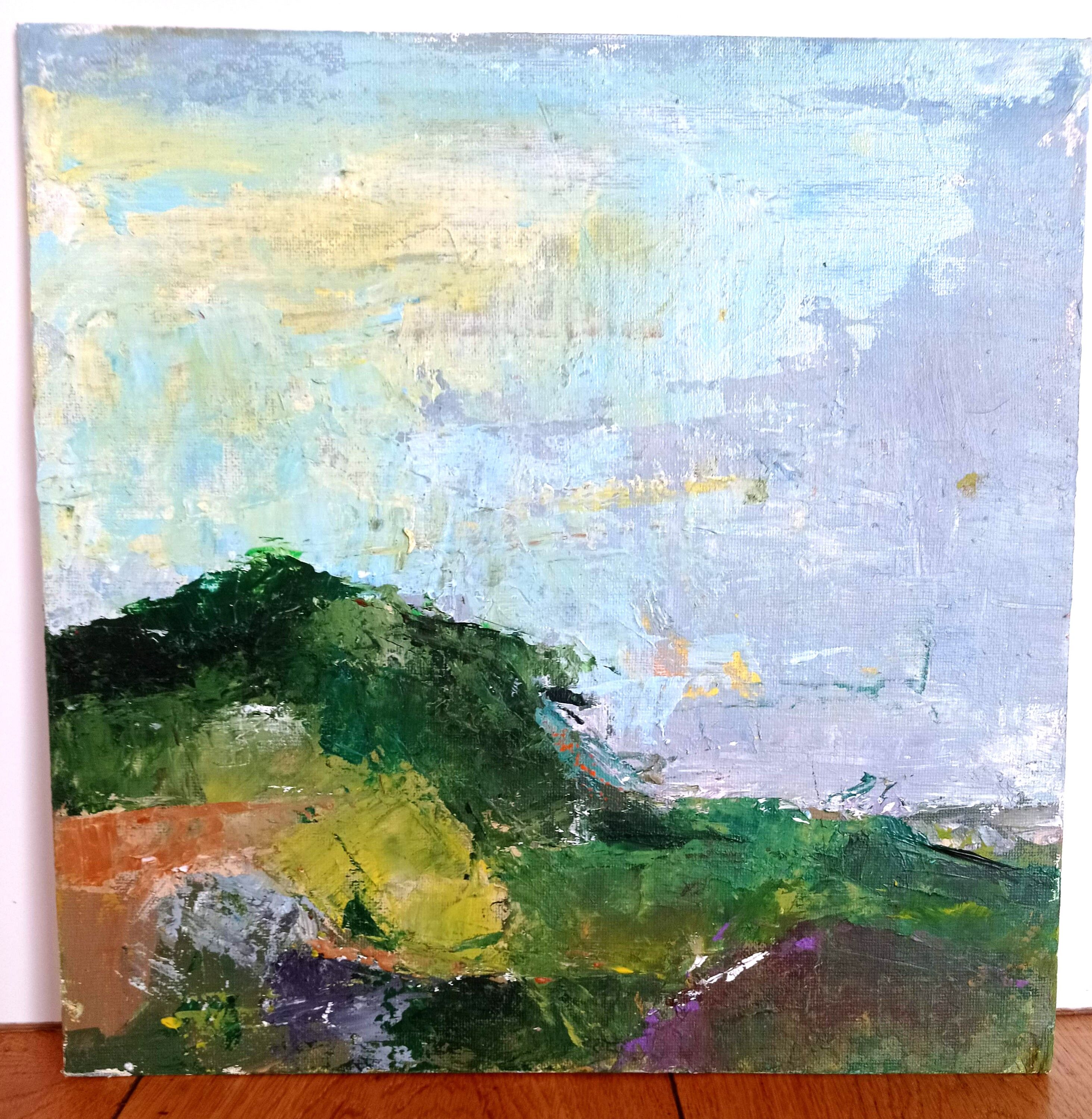Modern painting - abstract Mediterranean landscape