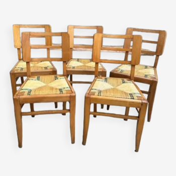 Suite of 5 Pierre Cruège chairs
