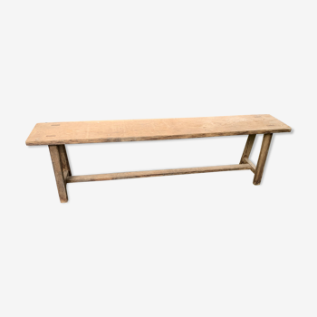 Solid oak wooden bench