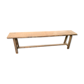 Solid oak wooden bench