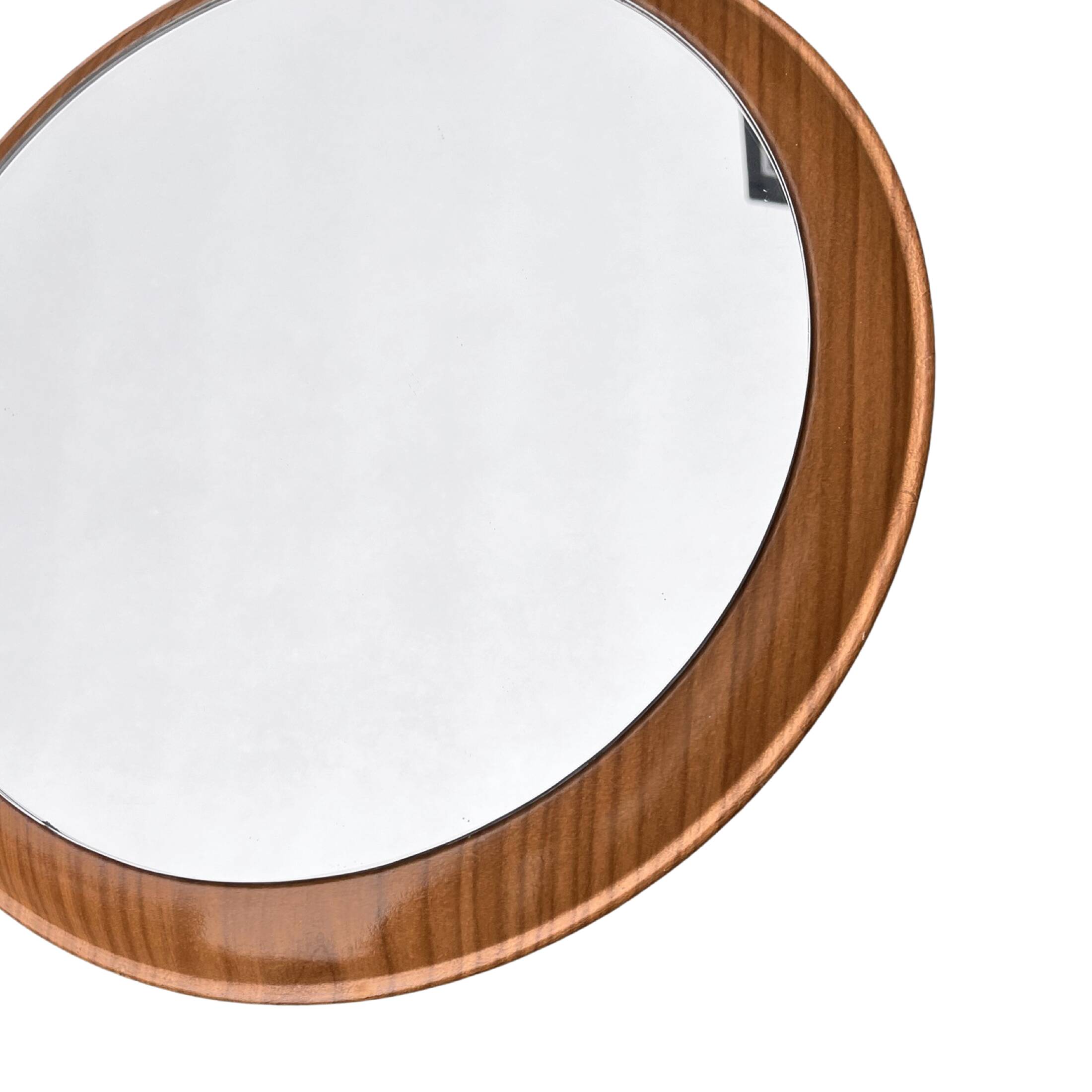 Round wall mirror, veb spanplattenwerk gotha germany, 1970s.