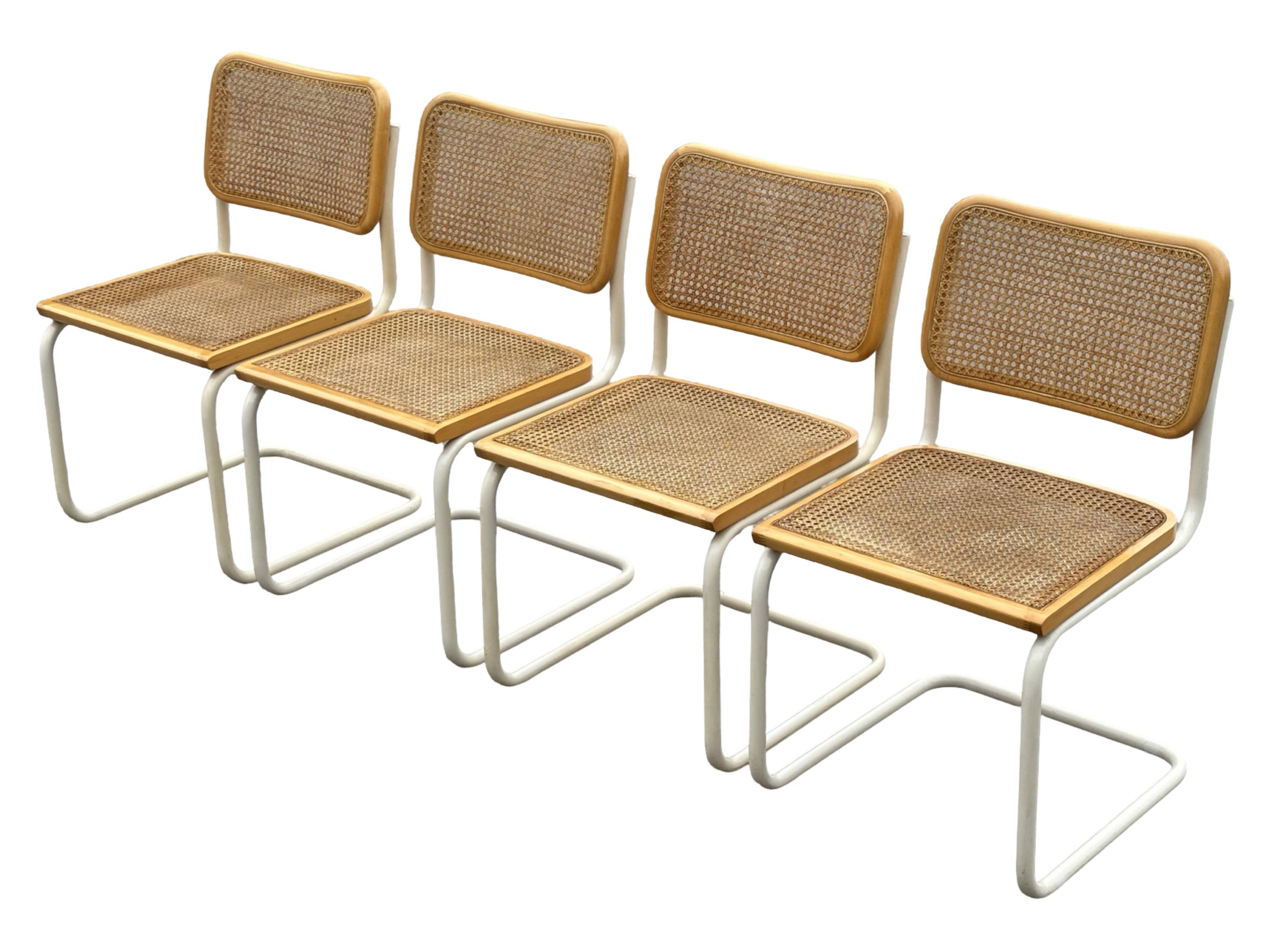 Set of 4 Cesca b32 model chairs in by Marcel Breuer Design