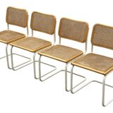 Set of 4 Cesca b32 model chairs in by Marcel Breuer Design