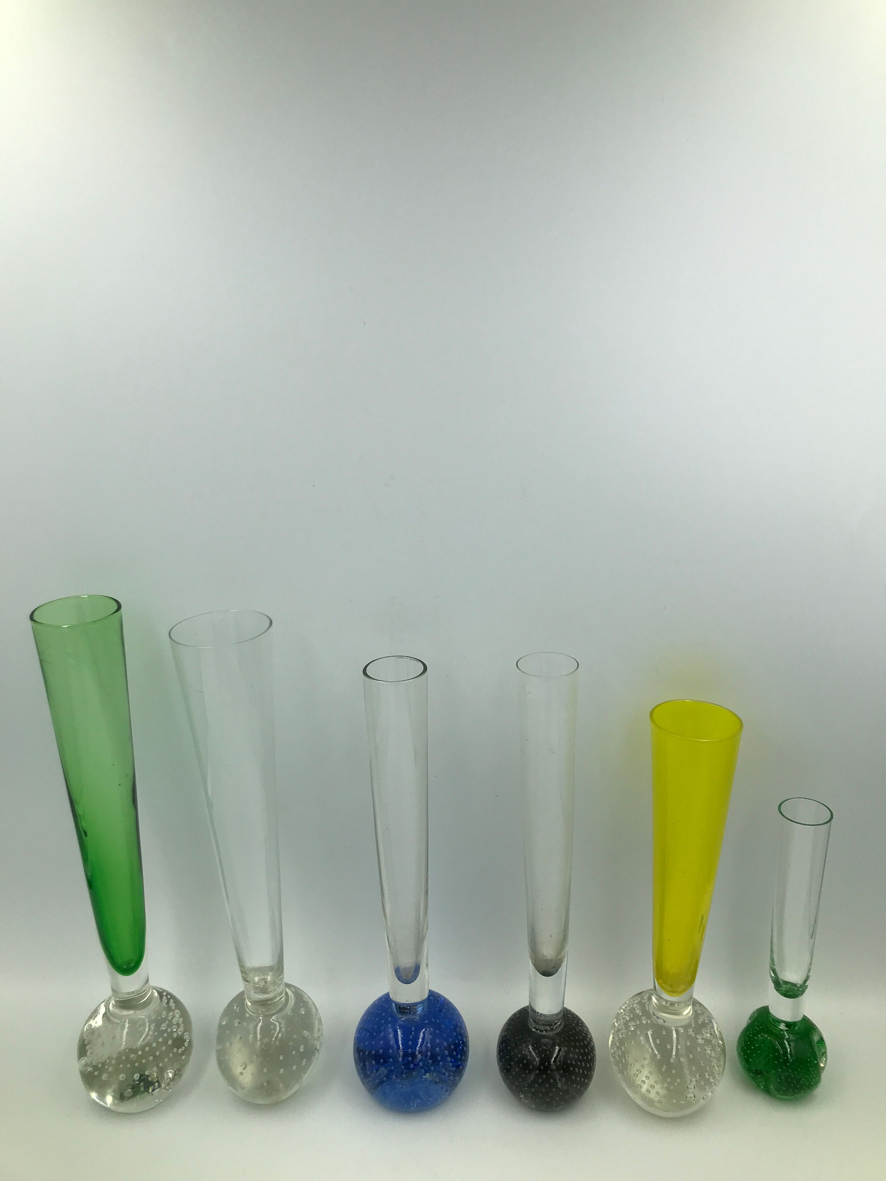 Set of 6Ssoliflore in bubbled glass 50s-60s