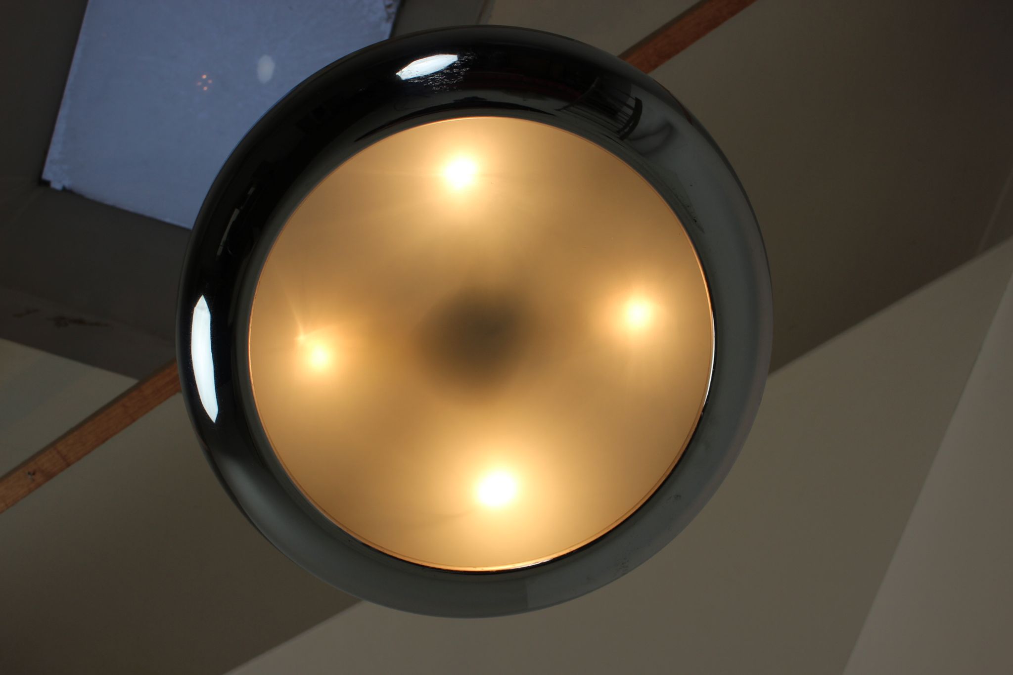 Functionalist chrome Pendant UFO by Josef Hurka for Napako, 1930s