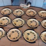 Saint Jean de Bretagne / Service à poissons 13 pièces décor main