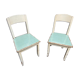 Paire de chaises en bois & formica vintage 1950