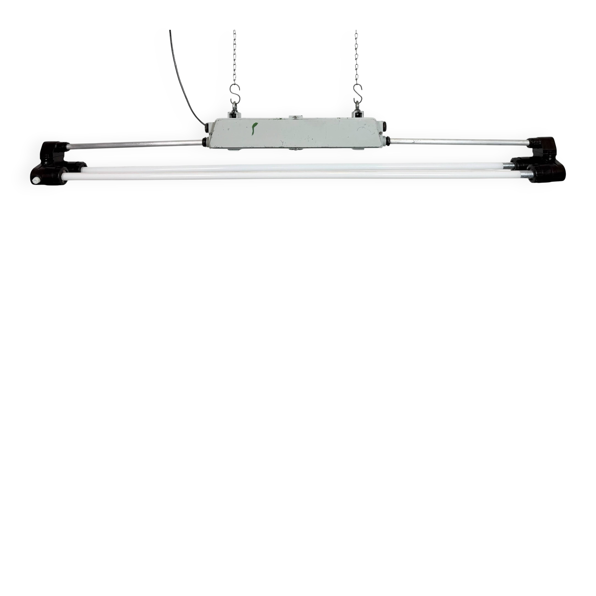 Industrial Grey Tube Light from Elektrosvit, 1970s