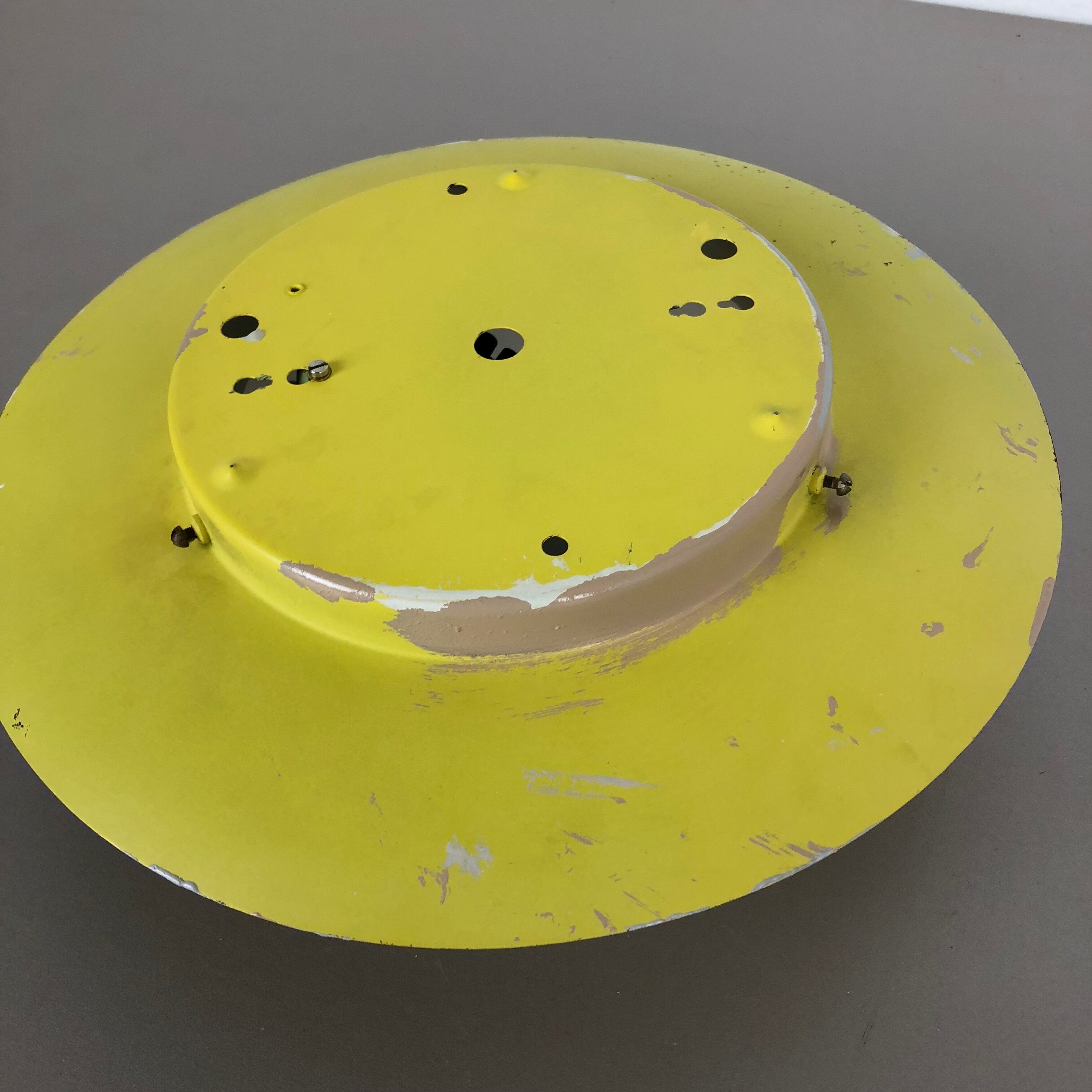 Metal opaline glass wall light, yellow, Italy, 1960s