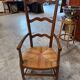 Walnut nanny straw armchair
