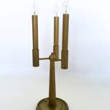 Vintage Three-Arm Brass Table Lamp with a Candelabra Design, Italy