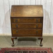 1930s English walnut secretary