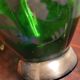 Murano glass alcohol bottle green & silver 1930s - 1940s.
