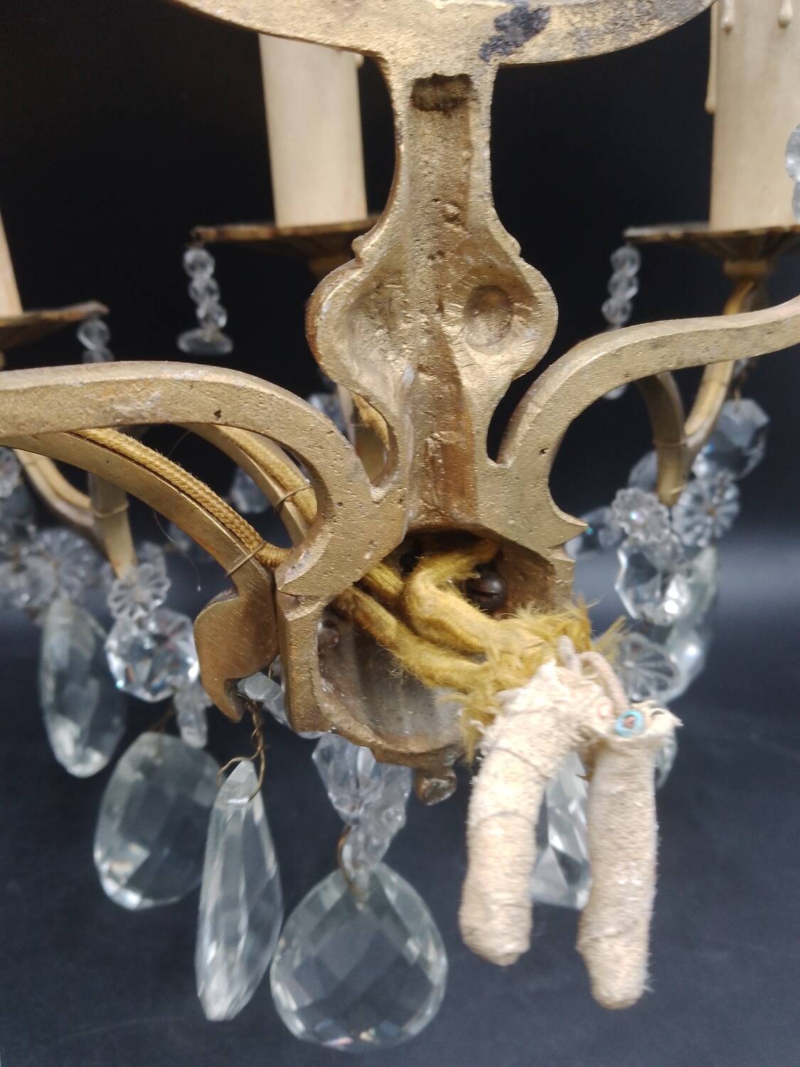 Lyre Garland Empire Tassels Wall Light 4 Lights Gilded Bronze