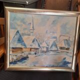 Tableau village en hiver