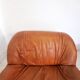 Four vintage armchairs, leather and fabric, 70s