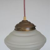 Engraved glass globe pendant lamp