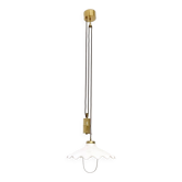 Suspension réglable en céramique blanche et laiton, Italie