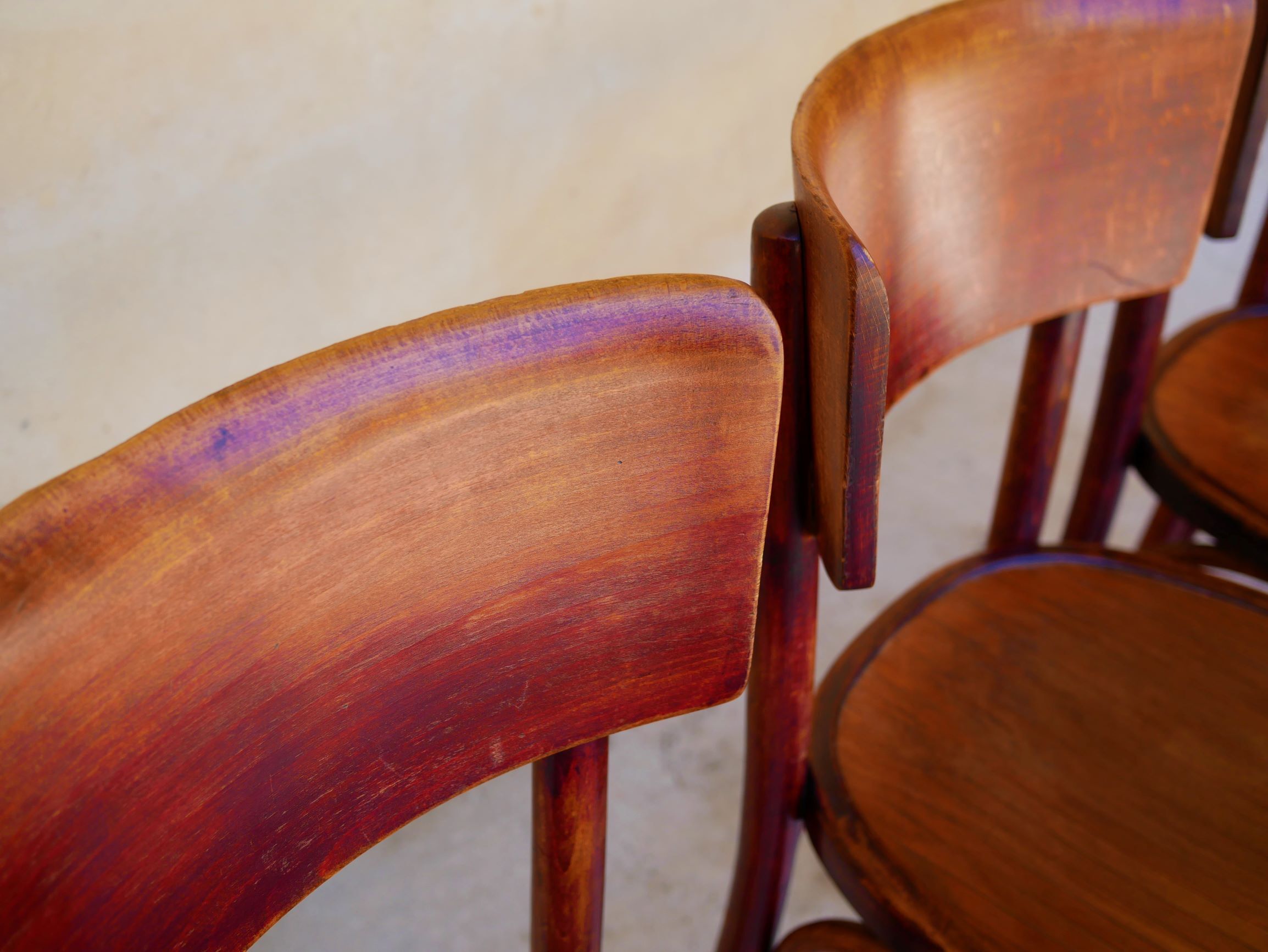 Série de 4 chaises bistrot vintage par Mahieu