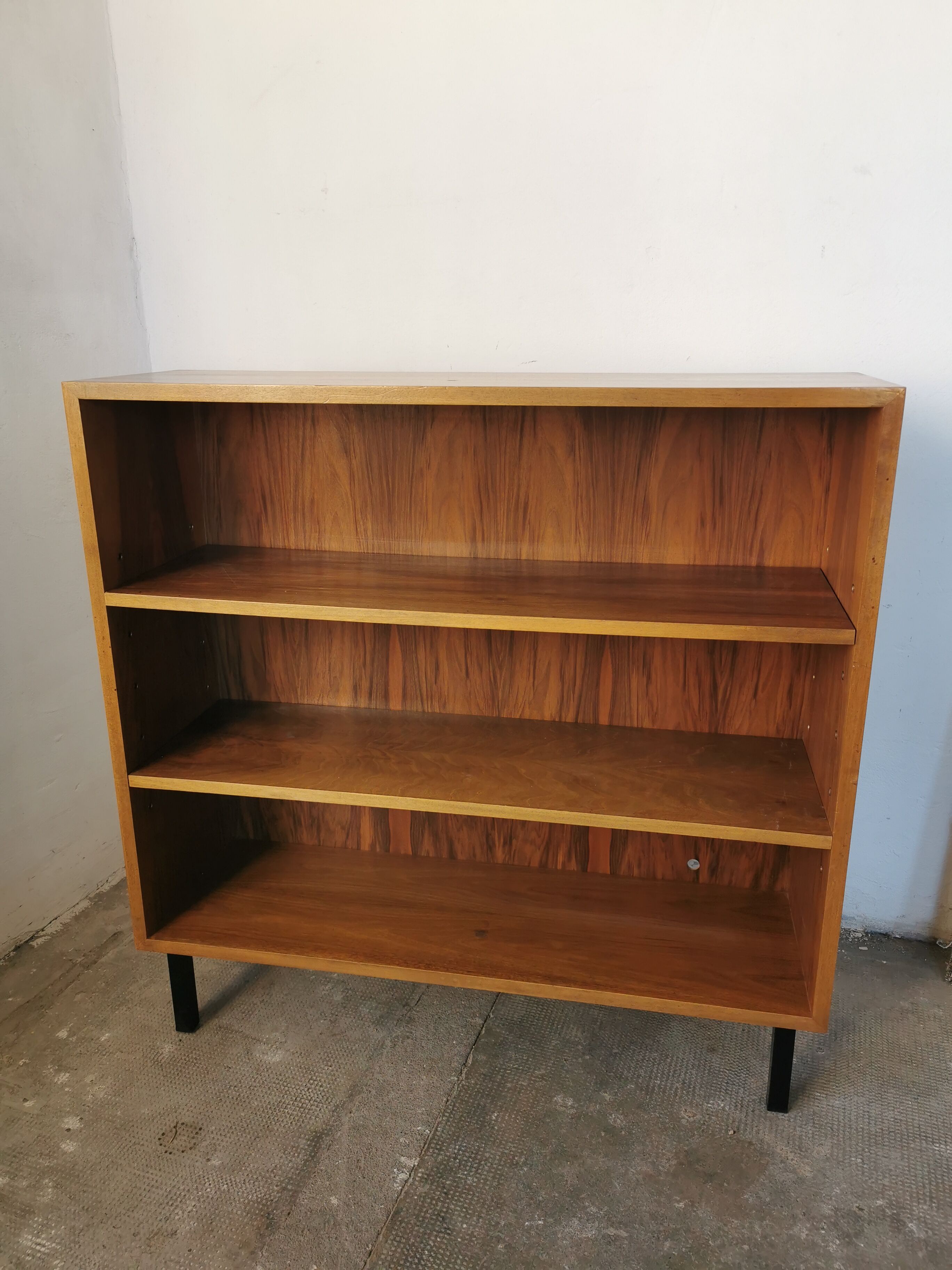 Shelf, vintage walnut veneer bookcase