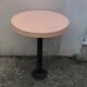 Table bistro pied métal plateau formica marron clair