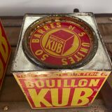Duo of boxes Bouillon Kub metal 1950