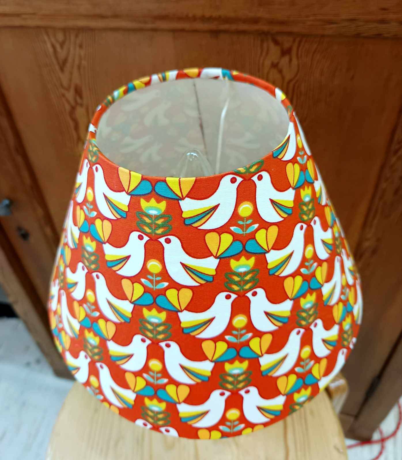 Vintage Alabaster Lamp and Bird Shade