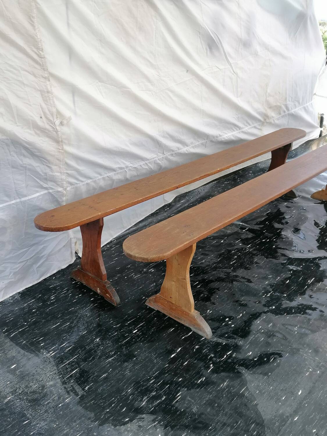 Pair of farmhouse benches