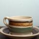 Set tasses à café Gien en grès avec soucoupes