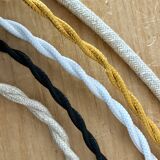 Suspension abat-jour vintage en verre travaillé - collection vaisselle -