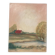 Tableau paysage champetre ancien / peinture huile