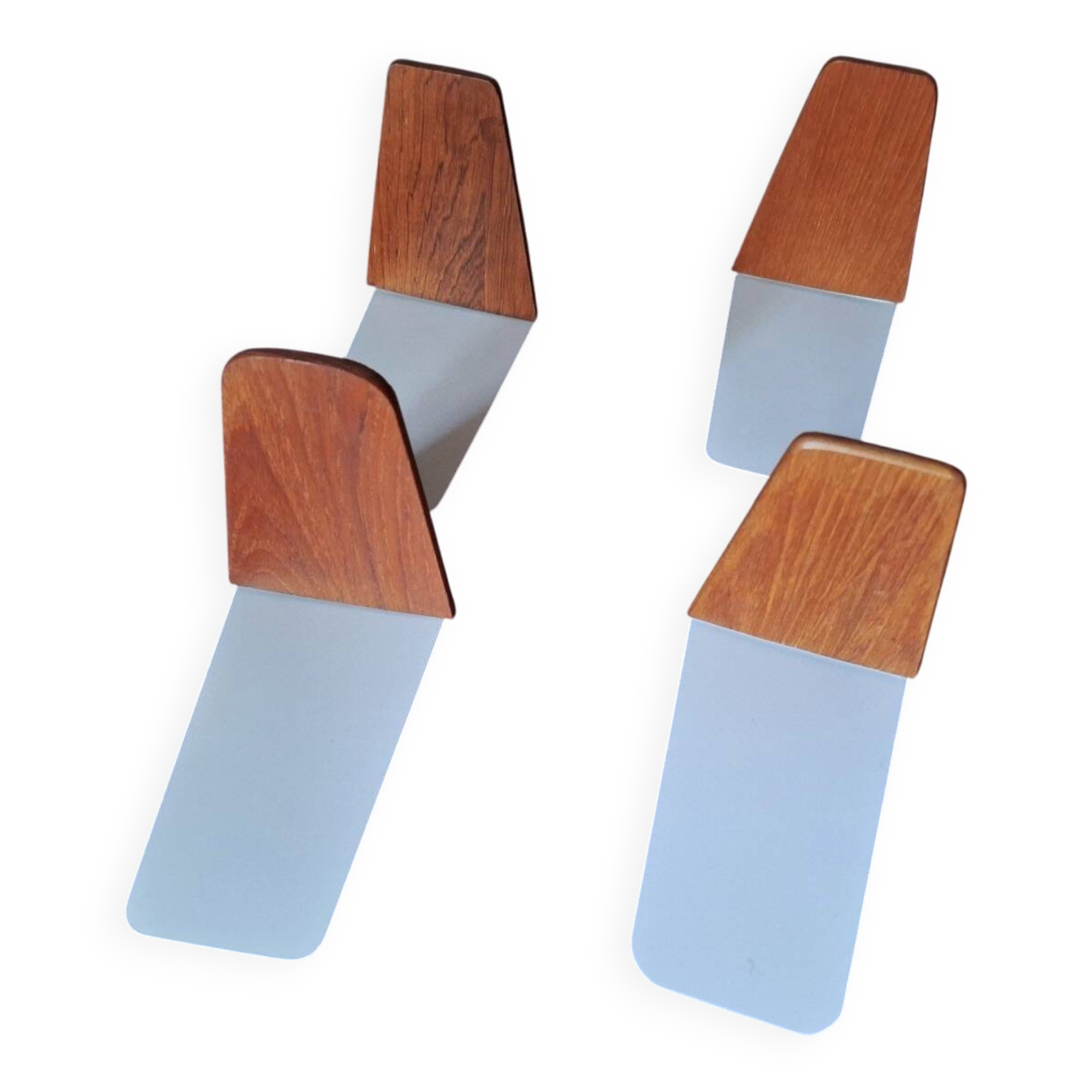 Set of 4 mid century teak bookends, Kai Kristiansen attr., Denmark 1960s