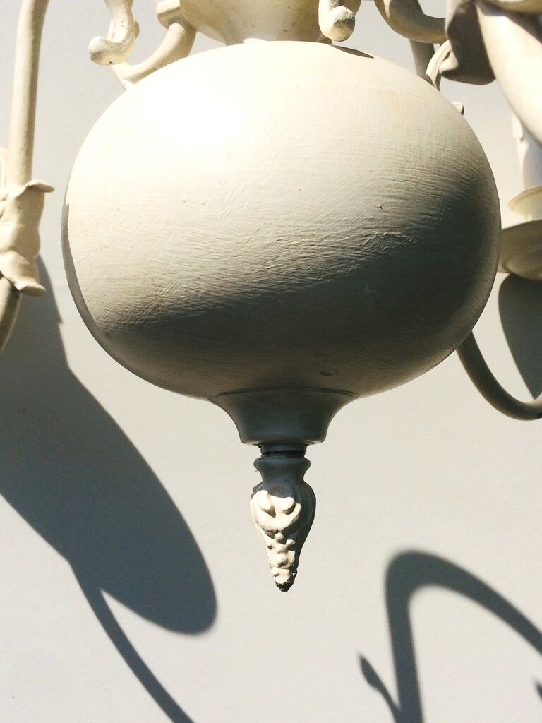 Small patinated dutch chandelier shabby chic 54 x 59 cm