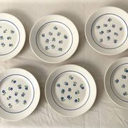 Set of 6 flat plates Badonviller in semi-porcelain – Flora design