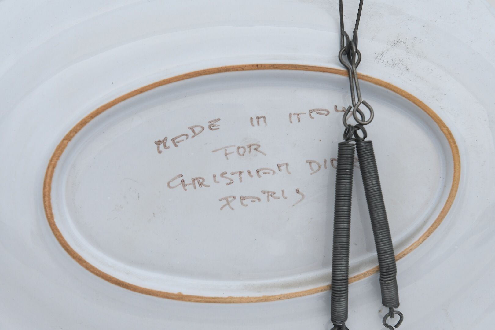 Oval dish in faience by Christian Dior