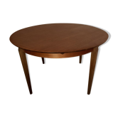 Table de repas ronde scandinave en teck des années 60 extensible
