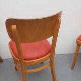Set of 4 chairs 1950s, beechwood and leatherette