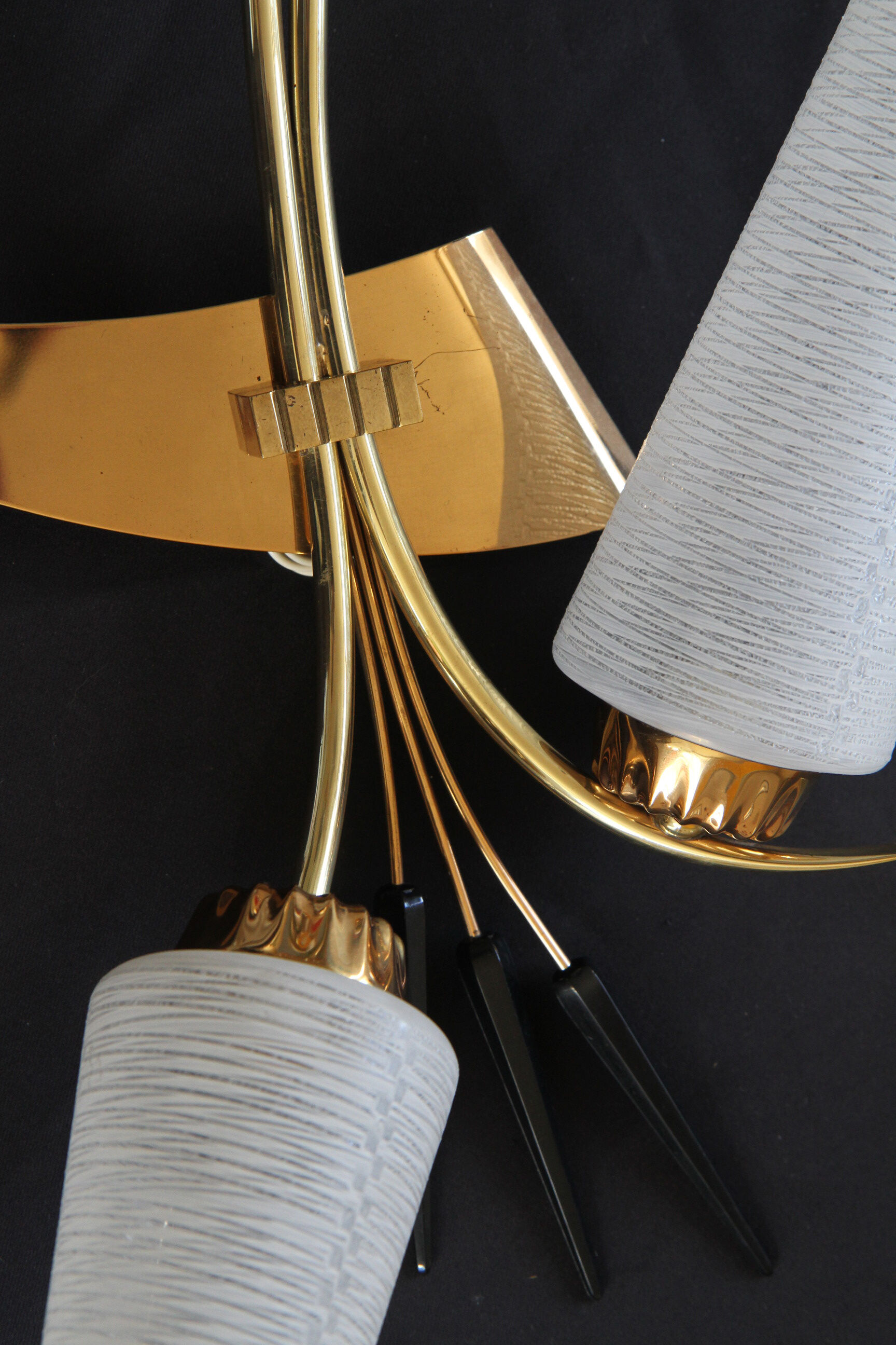 Brass and painted glass socnce 1950