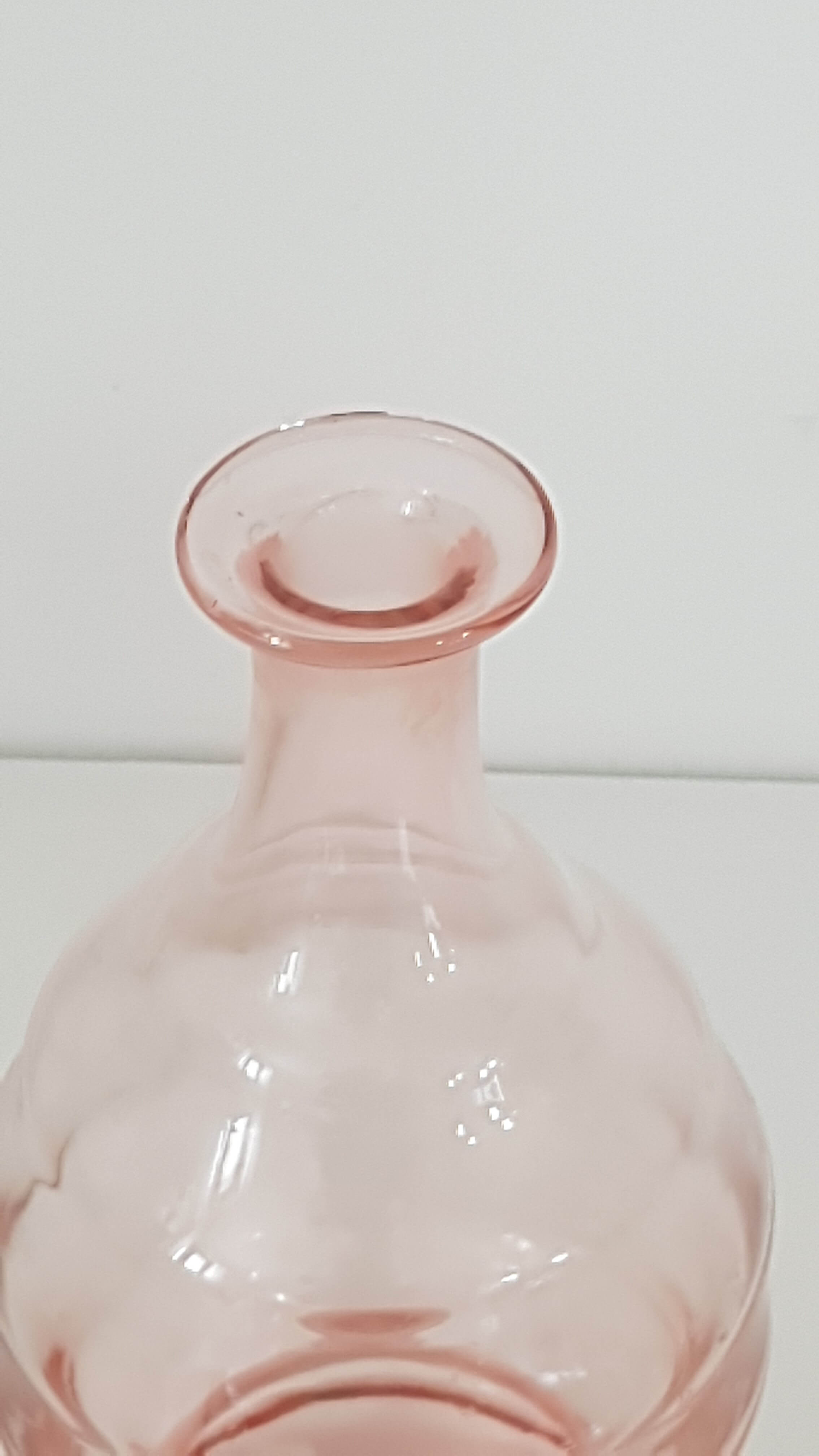 Old decanter pink glass - Art Deco