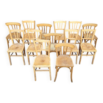 Lot de Chaises Bistrot Vintage, Meubles Sièges Anciens