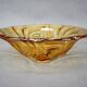 Decorative bullicante glass bowl from Murano, amber by Galliano Ferro from the mid-century, 1960s.