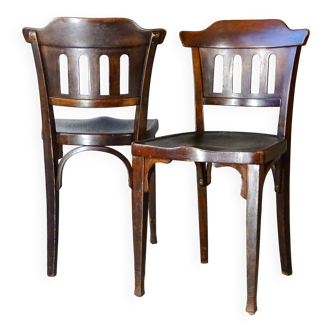 2 bistro chairs no. 714, gustave siegel for kohn, 1910. no thonet